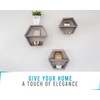 Comfify Rustic Wall Mounted Hexagonal Floating Shelves – Set of