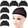 Fandamei Wig Cap, 6PCS Black Stocking Caps for Wigs, Stretchy