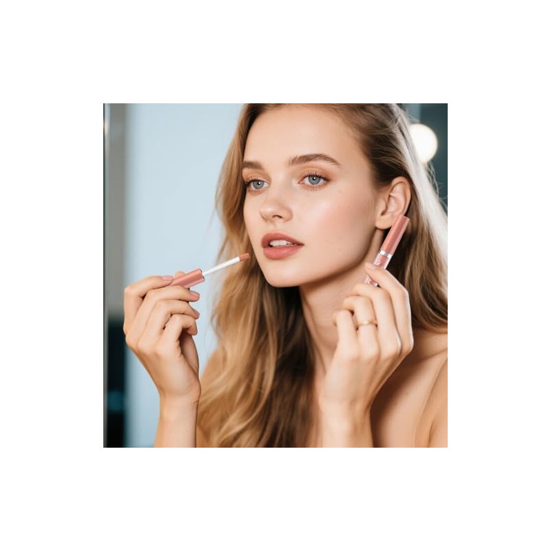 6PCS Lapiz Labial Mate Lapiz Labial Antiadherente,Lápiz labial antiadherente,Lápiz labial