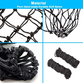 4 Pcs Hay Bags for Horses: 42 inch Long Slow Feed Hay Net for Horses - 2 * 2 inch Holes Mess with Nylon Rope Hanging (Black)