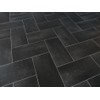 PVC Flooring Vinyl Flooring Nested Tiles, Black, DIN A4 Sample