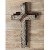 Eagrafts Rustic Decorative Layered Wood Texture Resin Wall Cross, Home