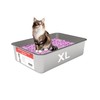 VehiGo Extra Large Metal Cat Litter Box, Stainless Steel Durable
