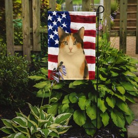 Caroline's Treasures Calico Cat American Garden Flag Mailbox Flag Decorative Yard Flag Banner Outside Patio Artwork Yard Flower Beds, Garden Size, Multicolor