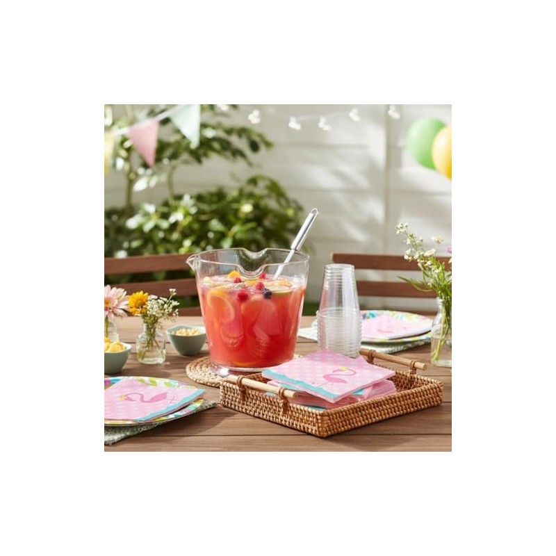Flamingo Beverage Napkins - Party Supplies - Print Tableware -