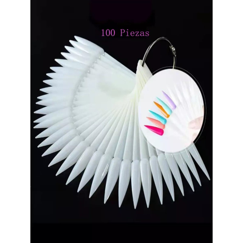 noved 150 Pzs Muestrario De Uñas Acrilicas Con Argolla Abanico