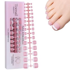 Virellay 240 pieces square short stick on toes (pink, 240 pieces)