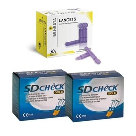 Kit 2 Cajas Tiras Reactivas Sd Check Gold + Lancetas Benesta