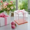 XININSUN XININSUN pink clear cake box with ribbon,6inch 8inch cake