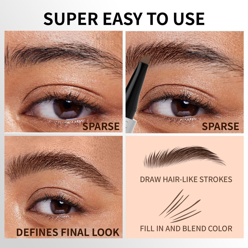 Liquid Eyebrow Pencil - Tattoo Eyebrow Pen with Fork-Tips Long-lasting