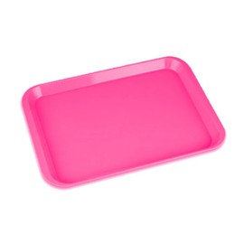 Plasdent 300FMS-6 Flat Tray Size F Mini Neon Pink 9 5/8 X 6 5/8 X 7/8