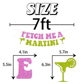 ShuanQ Fetch Me a Martini Banner Martini Bar Decorations for Birthday Bachelorette Wedding Party Supplies A Tini Bit Older Martini Banner Garland