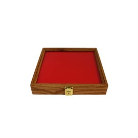 Southern Star Displays Wood Display Case for Collectibles, Knives, Arrowheads, Pins, Medals and More (12 x 12 x 2, Oak)