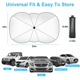 Foldable Car Umbrella  Cover Protect Vehicle from UV Sun UPF50+ Sun