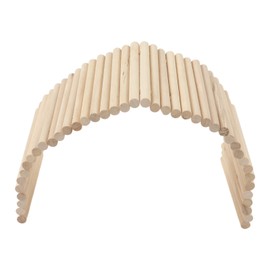 Pet Hideout Bridge Wooden Safe Bendable Small Pet Climbing Tunnel for Rabbits Guinea Pigs Hamsters15x30cm