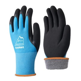 toolant 2 Pairs Winter Work Gloves for Men & Women, Freezer Gloves with Dual-Layer Sandy Latex, Super Durable & Grip, Insulated Liner for Cold Weather, Touchscreen, M, Blue