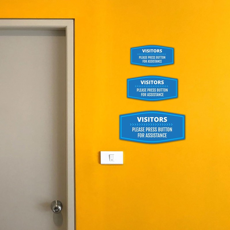 Fancy Plus No Visitors Please Press Button For Assistance Wall