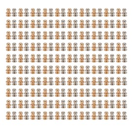 200 Set Chicago Screws 0.3x0.2in Pure Copper Glossy Durable Round Head Leather Rivets for Bag Case Clothes Gold and Silver Color