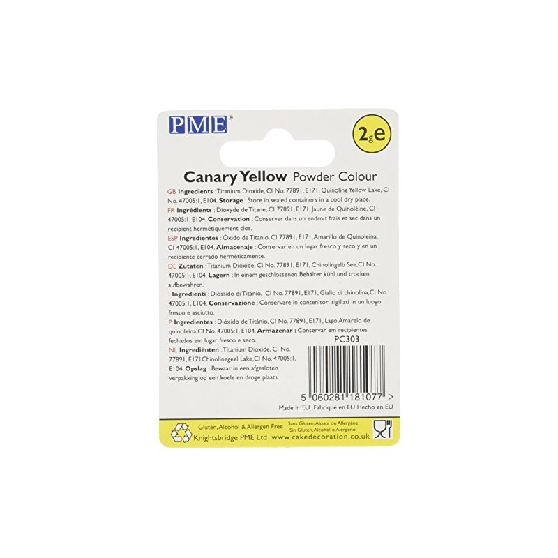 PME Edible Powder Colour Canary Yellow
