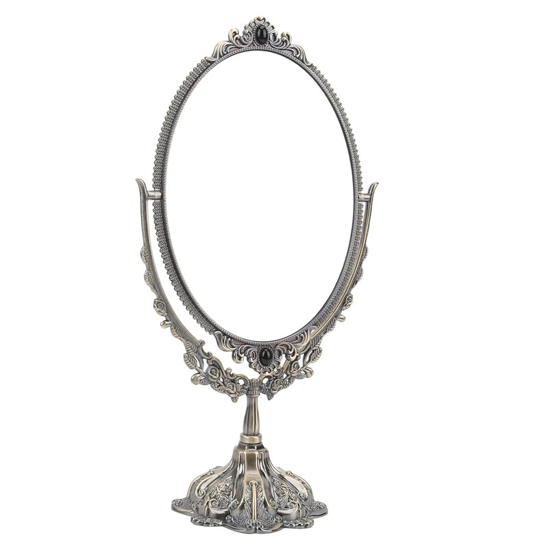 MakeUp Mirror EuropeanStyle Metal Retro DoubleSided Mirror for Bathroom Bedroom