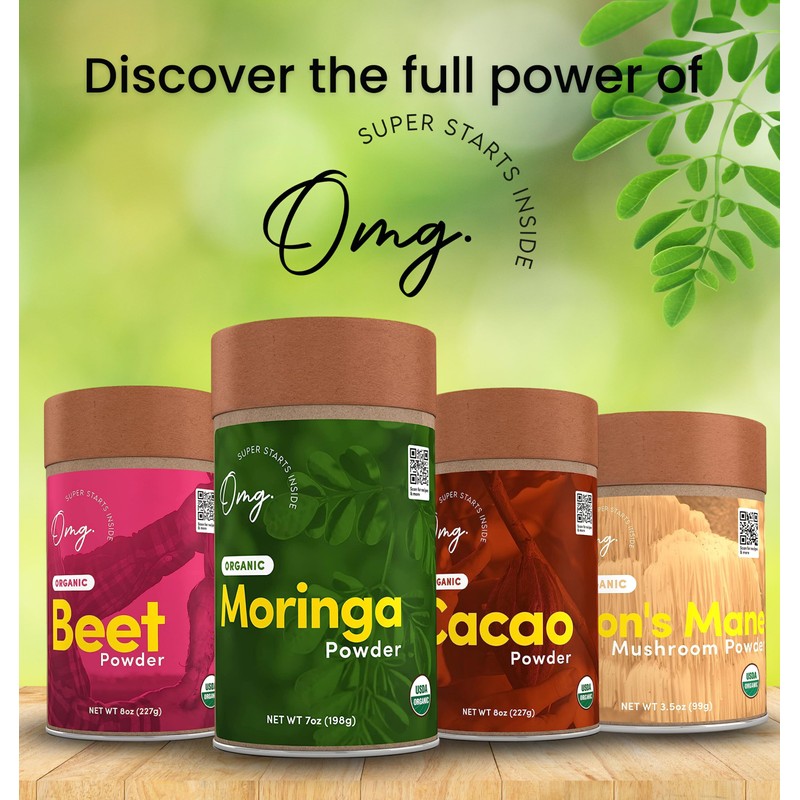 OMG! Superfoods Pure and Organic Moringa Powder - USDA Certified