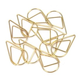 Copeflap Zem Clips, Paper Clips, Set of 30, Large Memo Clips, Cute Teardrop (Gold)