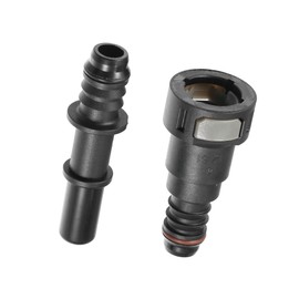 TUCKBOLD Car Fuel Line Hose Quick Release Connector Kit Straight 1/2" 12.61mm SAE to 1/2" 12mm Disconnect Hose Plastic Gray Automotive Parts