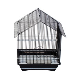 YML A1114MBLK House Top Style Small Parakeet Cage, 11" x 9" x 16"