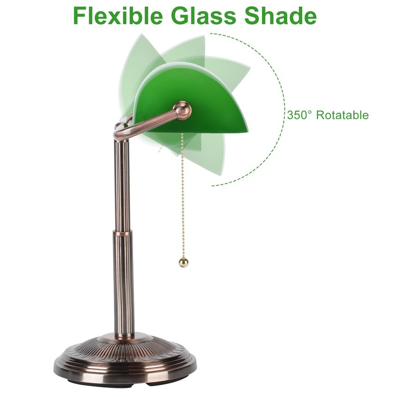 LINNMON Bankers Desk Lamp, Green Retro Lamp, Vintage Lamp with