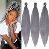 Grey Braiding Hair Pre Stretched Kanekalon Long Braiding Hair 26