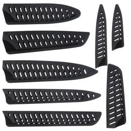 BOHUIZ 8 Pieces Universal Knife Guards Set, Plastic Kitchen Knife Sheath Blade Safety Knife Covers Blade Protector for Paring Utility Bread Nakiri Chef Knives Black