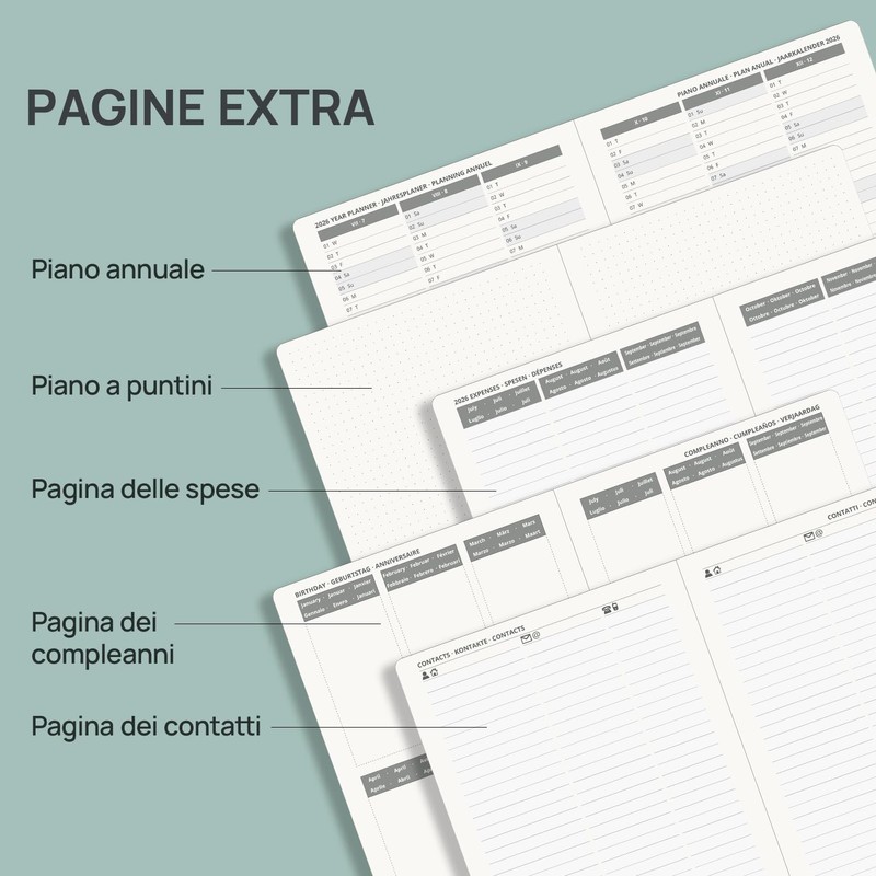 POPRUN Agenda 2026 2027 Settimanale Verticale 16,4 x 21,8cm