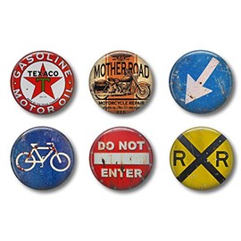 Fun Locker Magnets For Boys - Vintage Road Signs - Fun School Supplies - Whiteboard Office or Fridge - Funny Magnet Gift Set (Vintage Signs)