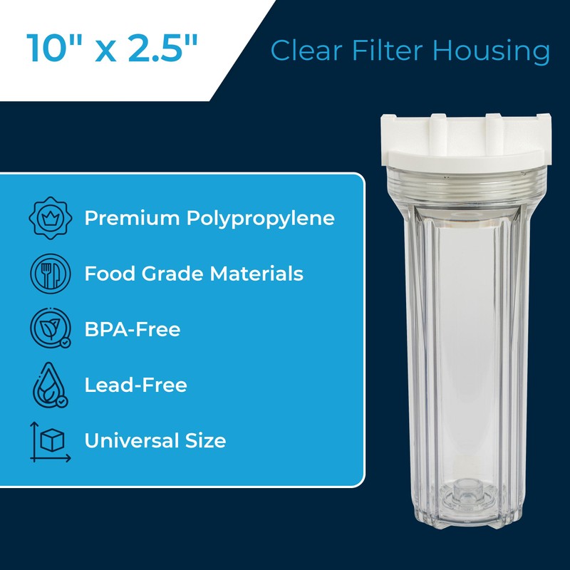 SpiroPure Clear Water Filter Housing 10 inch / 2.5 x