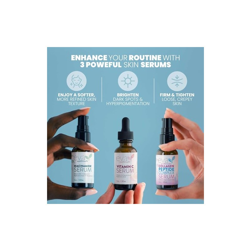 Eva Naturals - Juego de 3 sueros para el cuidado