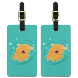 Cute Dumbo Octopus Luggage ID Tags Suitcase Carry-On Cards - Set of 2