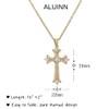 Aluinn Cross Necklace for Women-Dainty Simple Gold Plated Cross Pendant