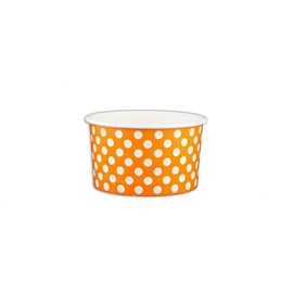 5 oz Yogurt Paper Cups- 1000 Count (Polka- Orange)