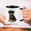 Huuraa Kaffeetasse Rottweiler Rotti Comic Geschenk 330ml Schwarz Rottweiler Präsent