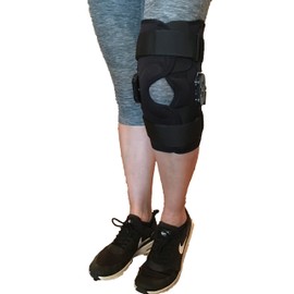 Alpha Medical Knee Brace: Stabilizer & Compression Sleeve with Side Hinges & Straps for Support, Injury Recovery, and Prevention (Men & Women) L1832/L1833(Large)