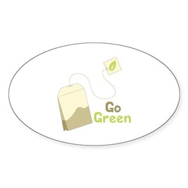 CafePress Go Green Sticker Oval Car Bumper Sticker