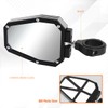 Pair of Universal Textured Black Rectangle Convex Design Glass UTV