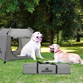 ASFANES Outdoor Pet Automatic Camping Tent, Pop up Cave Bed for Indoor Cats and Small Dogs, Portable Cat House Dog House, Grey.