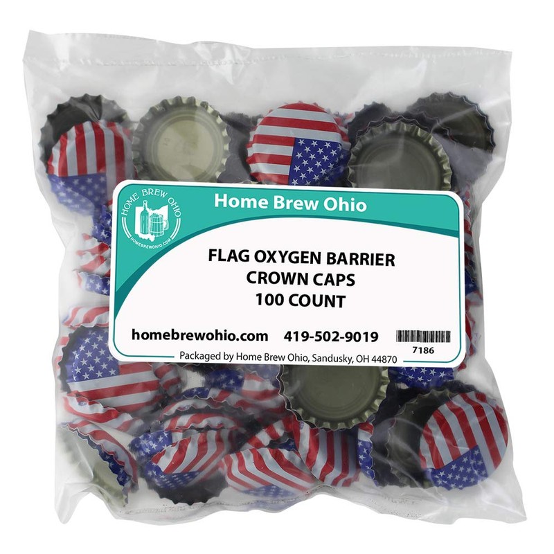 Home Brew Ohio Kronkorken mit amerikanischer Flagge, 100 Stück