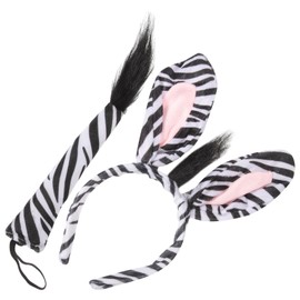 Beaupretty Funny Festival Party Hairy Zebra Hair Accessory Set Animal Hairwear Tail Masquerade Party Supplies