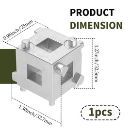 Cube Brake Caliper Compression Tool,Steel Brake Caliper Tool Car Rear Disc Brake Piston Tool,Universal Car Accessories Brake Piston Tool Adaptor Fits 3/8" Square Driver