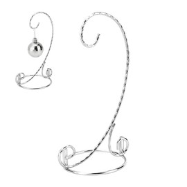 OLYCRAFT Ornament Display Stand 19cm Silver Ornaments Holder Twisted Ornament Display Stand Witch Balls Hanger Rack Air Plant Terrarium Holder for Christmas Wedding Ornament Home Office Decoration