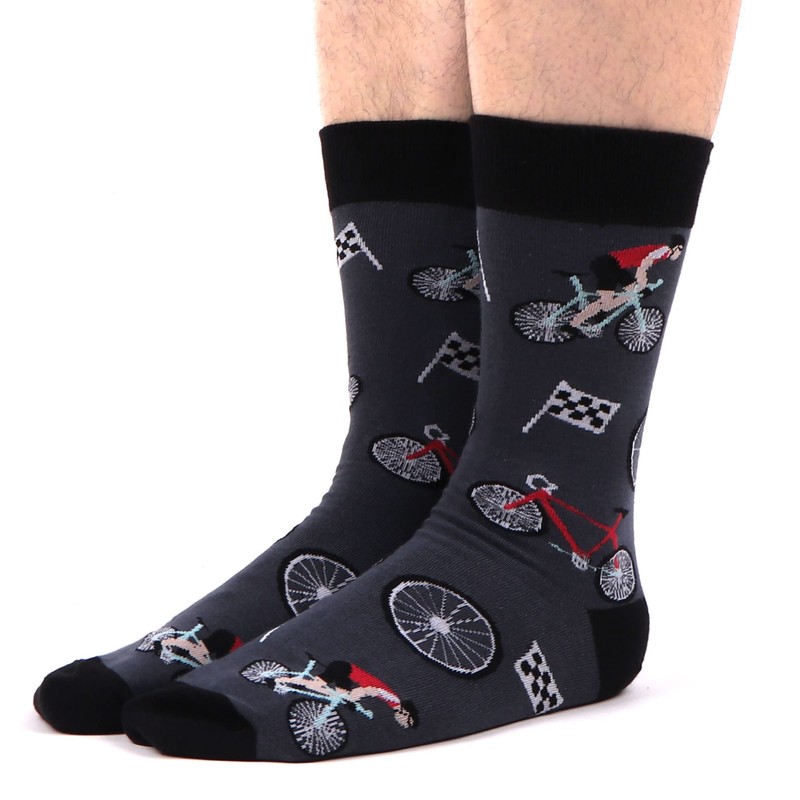 WeciBor 5 Pairs Men's Funny Colourful Casual Novelty Combed Cotton