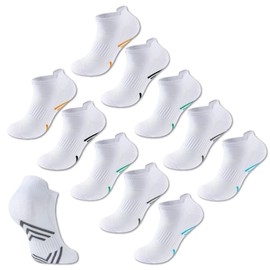 The Essentials Wardrobe 10PK Mens Peformance Trainer Liners - UK 6-11/EU 39-45 - White