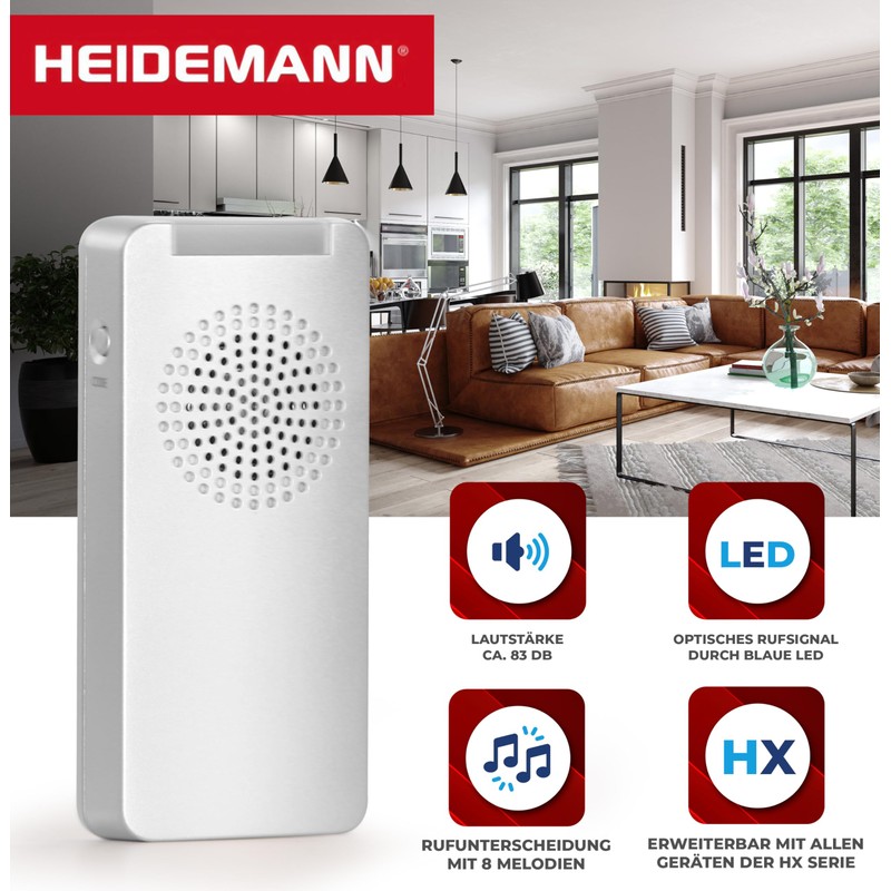 HEIDEMANN Funkgong Komplett-Set with Blitzlicht 70805 HX Walk